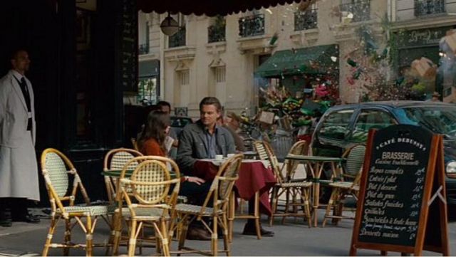 The caterer Da Stuzzi transformed into a Café Debussy in Paris in Inception (Leonardo Di Caprio)