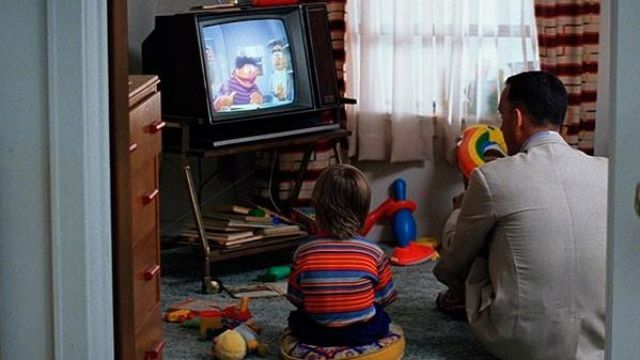 The series "Sesame Street," that looks at Forrest Gump (Tom Hanks) and his son (Haley Joel Osment) in Forrest Gump