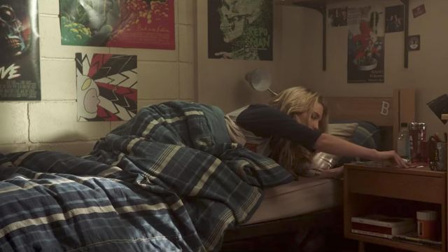 The poster of the film Repo Man by Jay Shaw in the room of Tree Gelbman (Jessica Rothe) in Happy Day Death