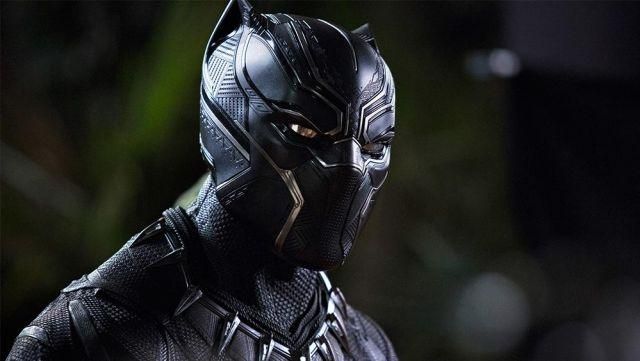 The mask of the Black Panther T Challa (Chadwick Boseman) in a Black Panther