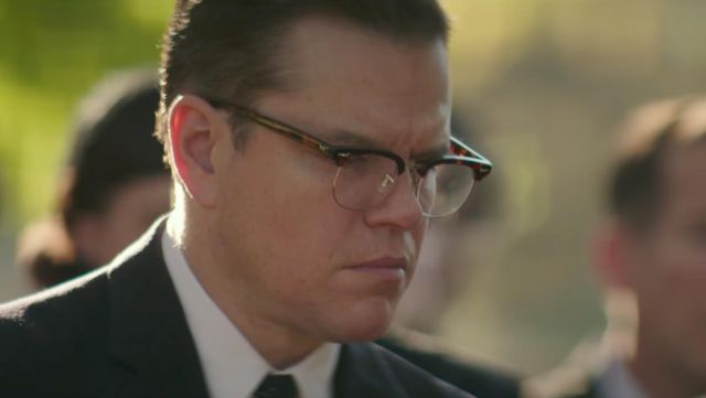 Les lunettes de vue Ray-Ban Clubmaster de Gardner (Matt Damon) dans Bienvenue à Suburbicon