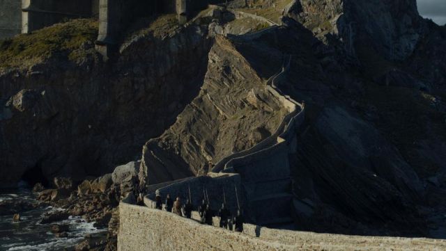 The bridge and the little island of Gaztelugatxe in the basque country of spain in Game of Thrones S07E01