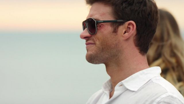 The Lacoste sunglasses of Andrew Foster (Scott Eastwood) in Overdrive