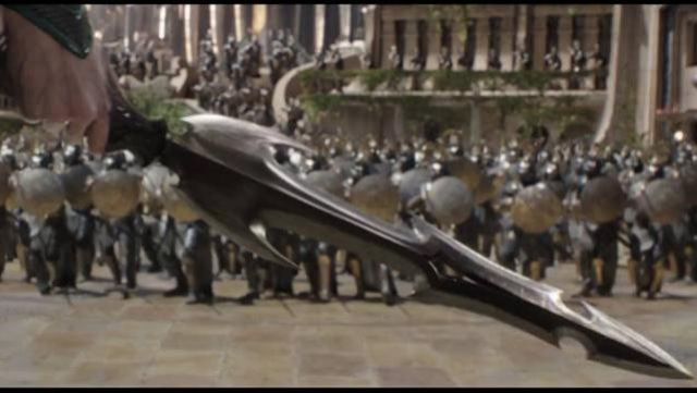 The sword of Hela (Cate Blanchett) in Thor Ragnarok