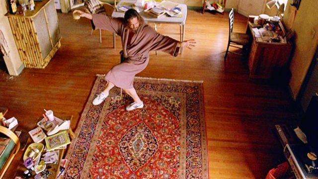 The Persian rug (model in Mashhad), The Dude (Jeff Bridges) in The Big Lebowski