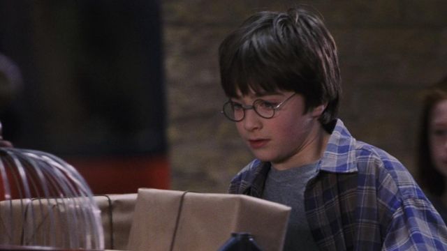 La chemise à carreaux de Harry Potter (Daniel Radcliffe) dans Harry Potter à l'école des sorciers
