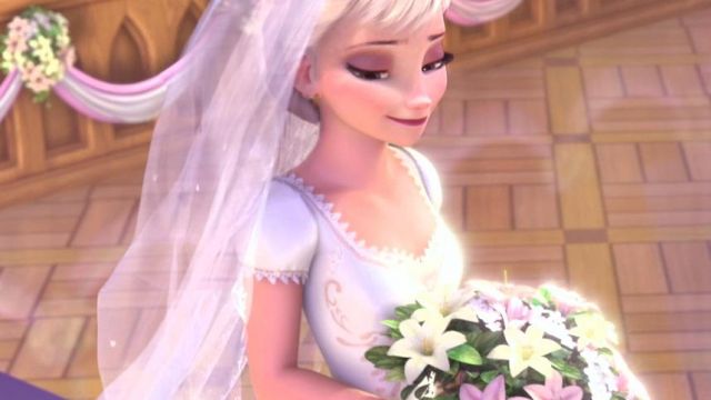 The wedding dress of Anna in The snow queen