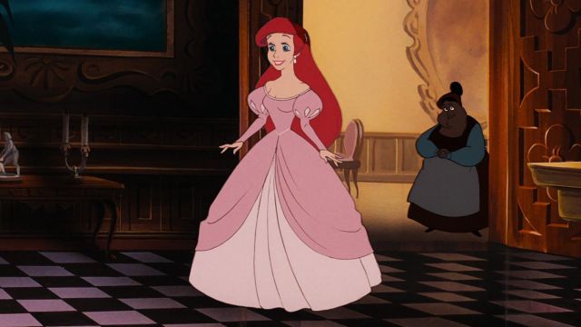 The pink dress Ariel in The Little Mermaid
