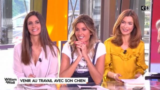 The gown yellow ruched Véronique Mounier in Willliam midday 26/09/2017
