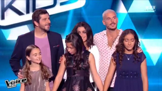 The shirt of M. Pokora in The voice kids of the 30/09/2017