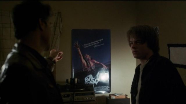 The poster of The Evil Dead in the room of Jonathan Byers (Charles Heaton) in Stranger Things season 1