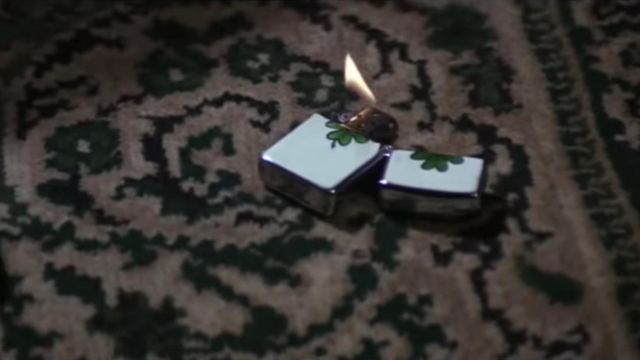The Zippo lighter with a clover of Indiana Jones (Harrison Ford) in Indiana Jones and the Last Crusade