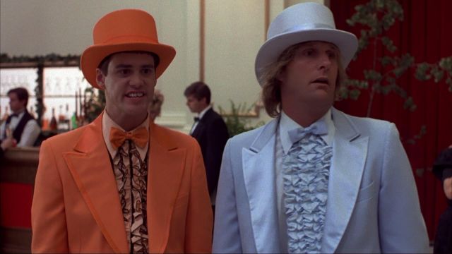 The costume's orange Lloyd (Jim Carrey) in Dumb & Dumber