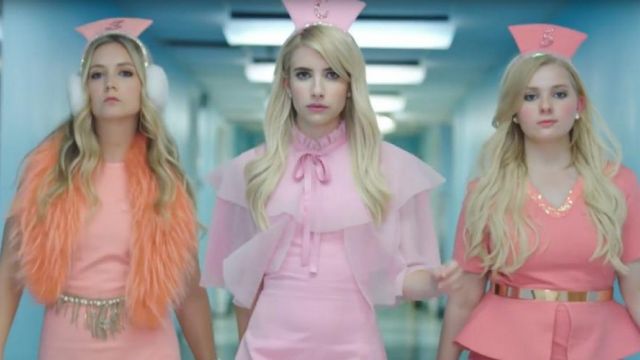 The pink dress and Chanel#3 in Scream Queens