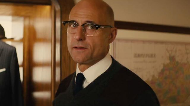 The sweater Mr Porter of Merlin (Mark Strong) in Kingsman : The golden circle