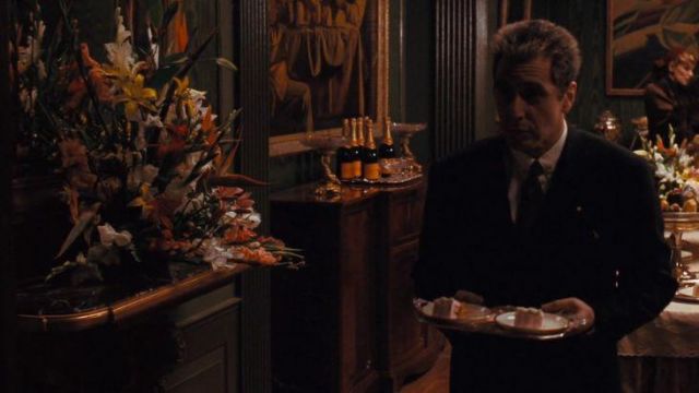 Veuve Clicquot champagne served at the Mansion of don Michael Corleone (Al Pacino) as seen in The Godfather: Part III
