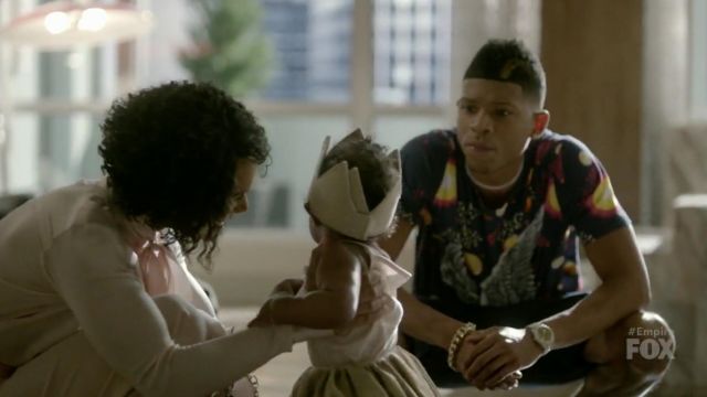 Gucci Espace Aigle Imprimé T-Shirt porté par Hakeem Lyon (Bryshere Y. Gris) comme on le voit dans l'Empire S04E03