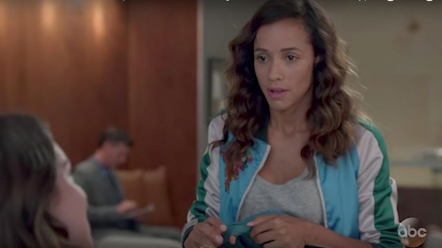 Maje Bianca hum­ming­bird embroi­de­red bom­ber jacket worn by Jacinda (Dania Ramirez) as seen in Once Upon A Time S07E02