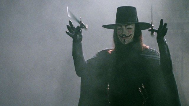 Hugo Weaving como V de Vendetta.