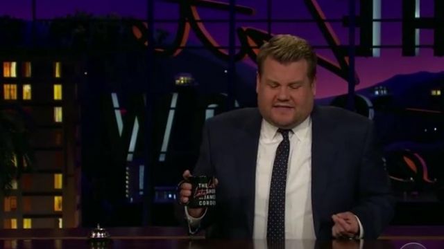 The cup of James Corden on his show The Late Late Show with James Corden