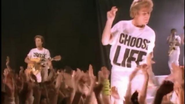 Short Sleeve T Shirt Choose Life George Michael In The Video For Wham Wake Me Up Before You Go Go Spotern
