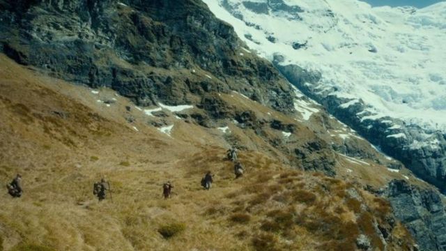 Les versants du glacier Earnslaw Burn dans Le Hobbit : Un voyage inattendu
