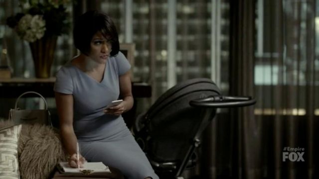 La robe grise Roland Mouret de Anika Calhoun (Grace Gealey) dans Empire S04E04