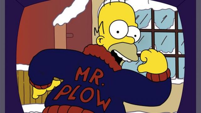 The jacket Mr. Plow Homer Simpson in The Simpsons S04E09