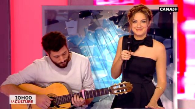 The dress skater black satin Camille Lavabre in The weather of The info of the true of the 20/10/2017