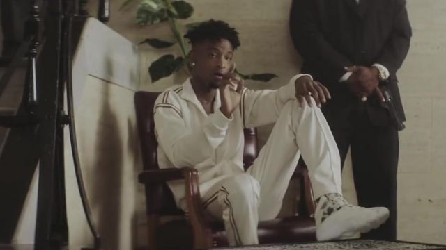 The Adidas Crazy Primeknit Snakeskin white 21 Savage in the clip of Bank Account |