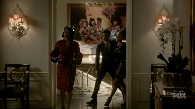 Le manteau rouge de Michael Kors portés par les témoins Lyon (Taraji P. Henson) dans l'Empire 4x06