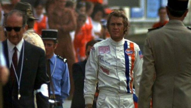 The combination of driver white Michael Delaney (Steve McQueen) in Le Mans
