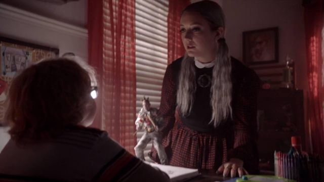 Diane Von Furstenberg Silk Dot Dress worn by Winter Anderson (Billie Lourd) as seen in American Horror Story S07E02