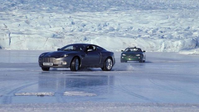 The lagoon ice of Jokulsarlon in Iceland in James Bond : Die another day