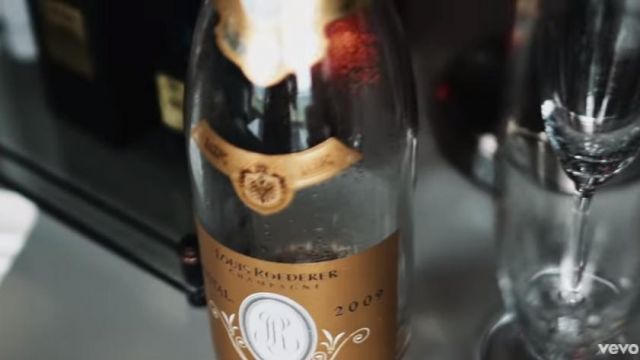 The bottle of Champagne Cristal 2009 Louis Roederer in the clip Forever Brian McKnight