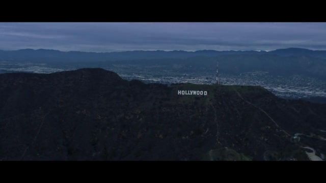 The Hollywood sign in Los Angeles in the clip Reminder of The Weeknd