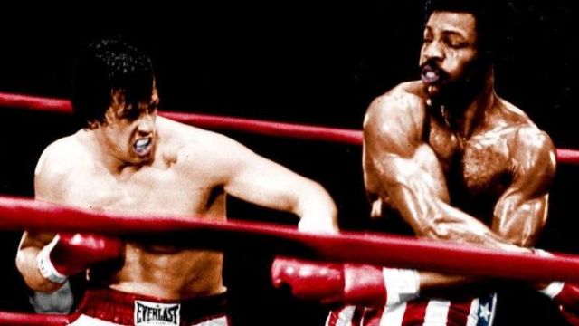 The boxing shorts star-spangled banner of Apollo Creed (Carl Weathers) in Rocky