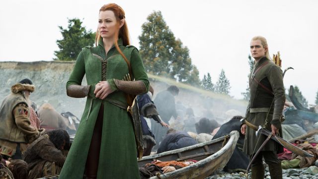 Le costume elfique de Tauriel (Evangeline Lilly) dans Le Hobbit : La Bataille des Cinq Armées