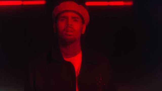 The black jacket Alexander McQueen Chris Brown in her video clip Little More
