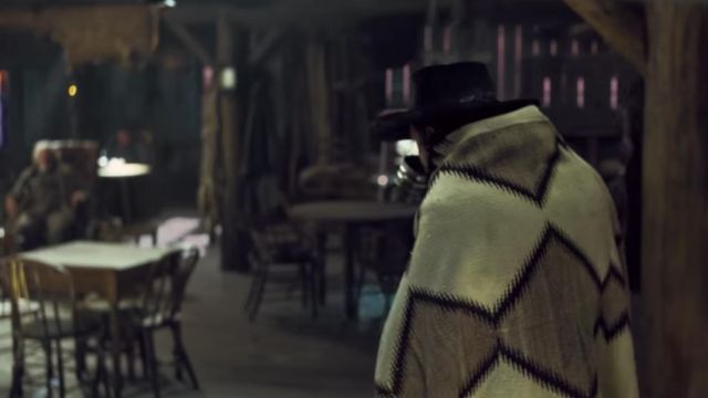 Wool blend blanket of Sheriff Chris Mannix (Walton Goggins) in The Hateful Eight