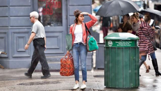 Red Jacket Worn By Selena Gomez As Seen In A Rainy Day In New York