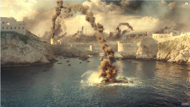 The western harbour of Dubrovnik box of Lovrijenac and Bokar, scenery of the siege of Acre in Knightfall