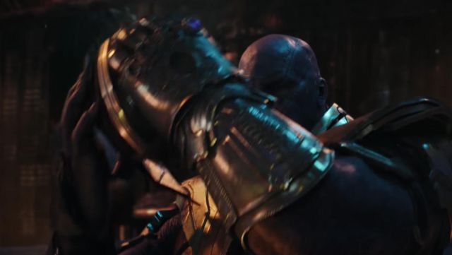 The replica of the glove of infinity of Thanos (Josh Brolin) in Avengers: Infinity War