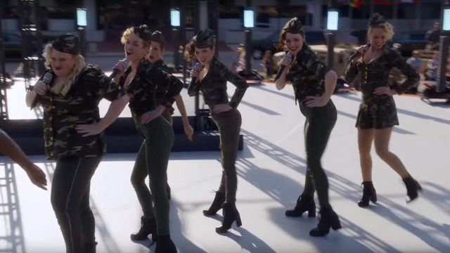 Ankle boots Report Signature of the Bellas during their performance in front of the army in Pitch Perfect 3