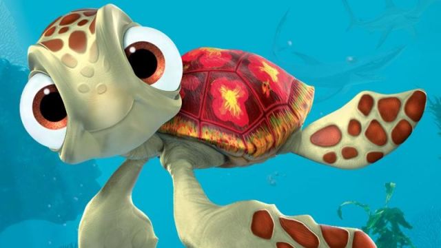 The replica plush of Squirt in finding Nemo