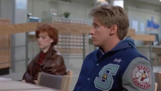 The crest State Champion on the jacket of Andy Clark (Emilio Estevez) in The Breakfast Club