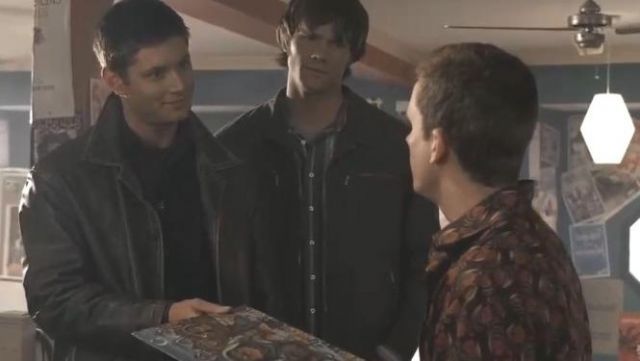 The disk of "Blue Oyster Cult" that Dean Winchester (Jensen Ackles), held in the store in Supernatural S01E17
