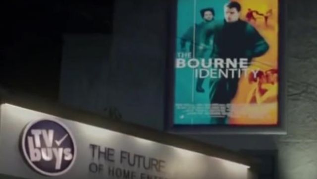 The poster for the Film The Bourne Identity with Matt damon preview in Black Mirror S03E04