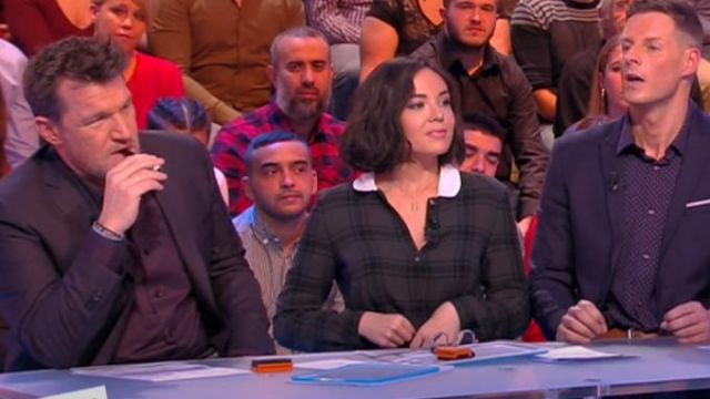 The plaid shirt green Agathe Auproux in #TPMP't Touch my post of the 11/01/2018