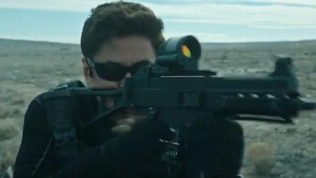 The dark glasses of Alejandro Gillick (Benicio del Toro in Sicario : the Day of the Soldado